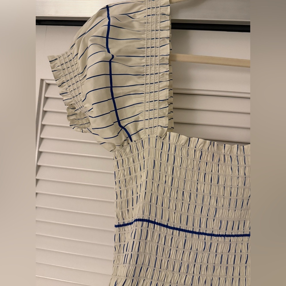 Tory Burch Long Dress Cream with Blue Stripes (S/P) - Picture 2 of 5